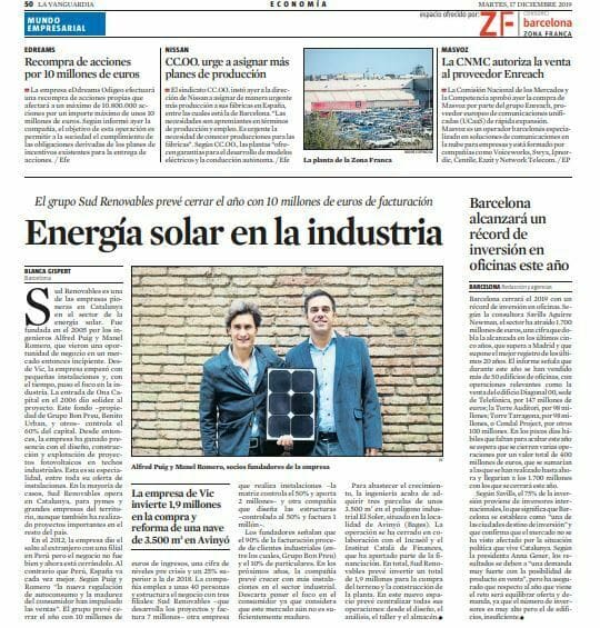 Sud Renovables a La VanguardiaSud Renovables a La Vanguardia