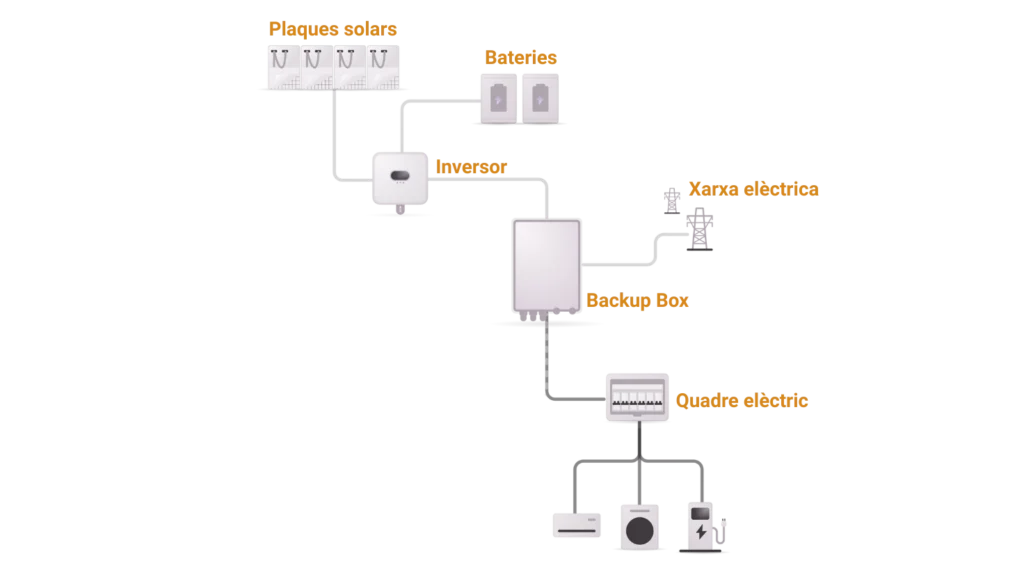 gràfica del funcionament del Backup box